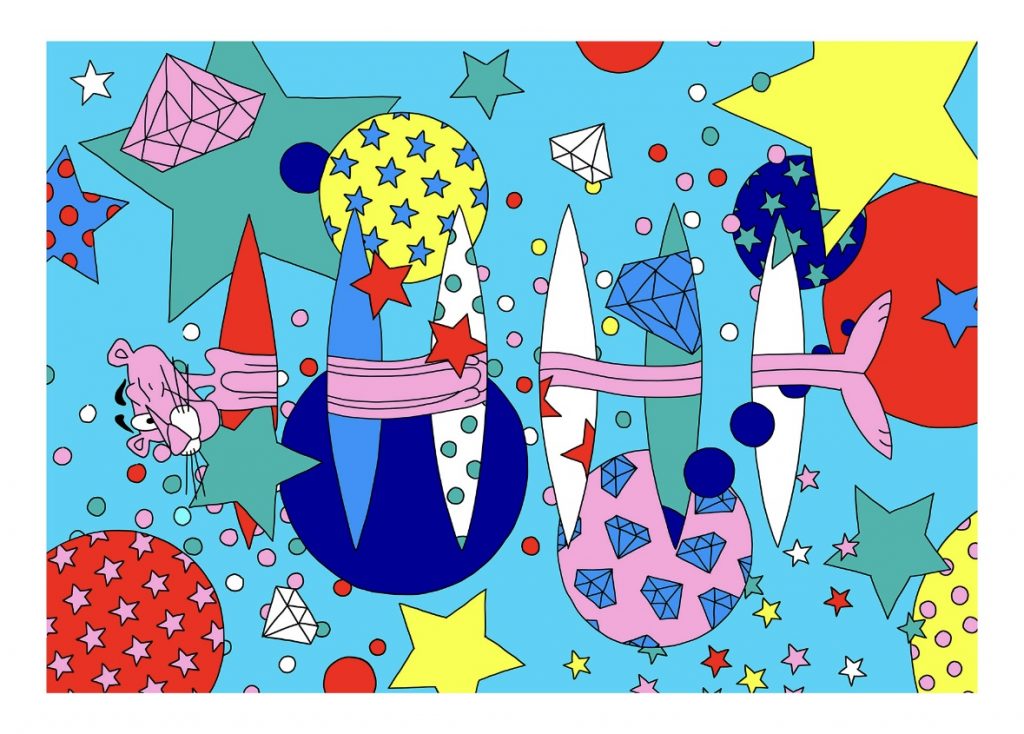 LIVE AUCTION PRIZE - Contemporary Artwork — “In Search of New Planet (Flourescent)” by Olga Lomaka