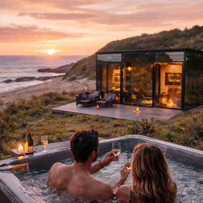 Two Night Lunan Bay ÖÖD Mirror House Break with Hot Tub for Two