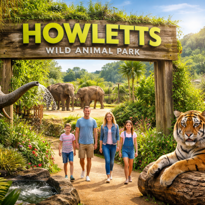 Family Entry for Up to 4 People at Howletts Wild Animal Park.